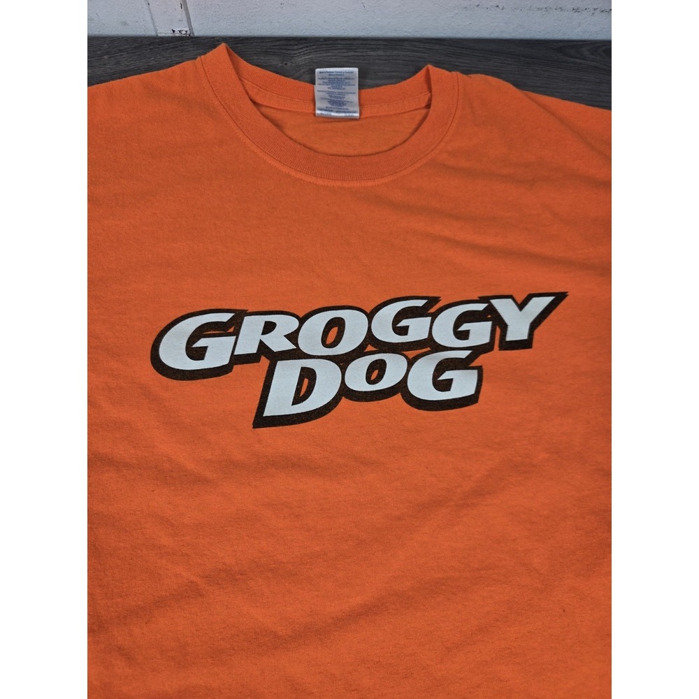 Groggy Dog T Shirt Mens XL Orange Gildan Ultra‎ Cotton